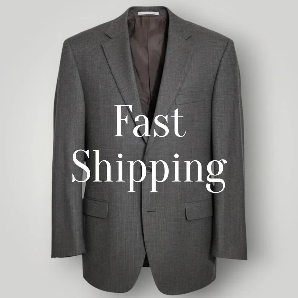RALPH LAUREN Mens Blazer Sport Coat Two Button Suit Jacket 44L Brown Wool 1-Vent